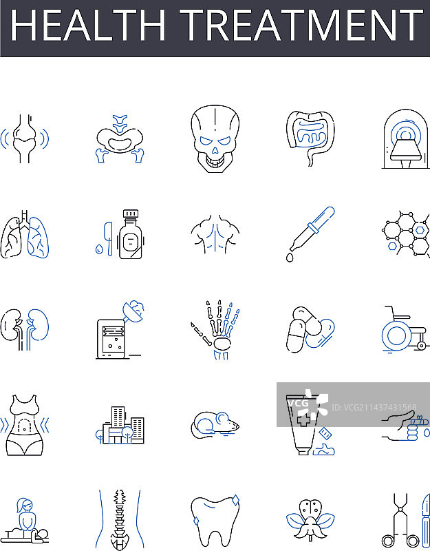 医疗健康线性图标合集图片素材