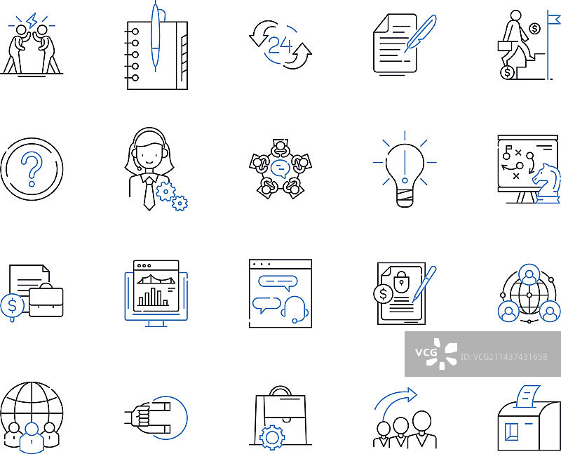 预算分析线性图标合集预测图片素材
