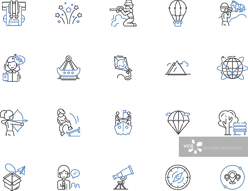 史诗之旅线条图标合集图片素材