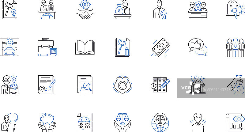 宪法权利线性图标合集图片素材