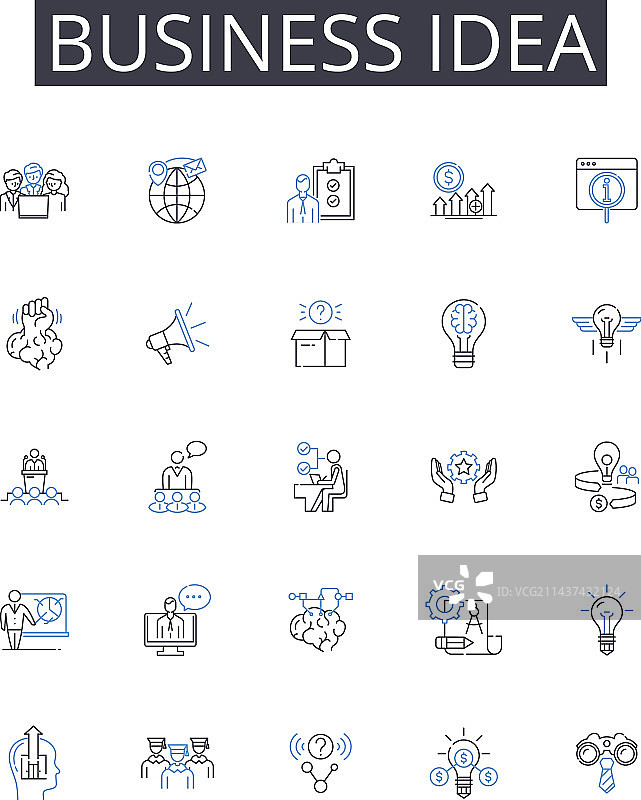 营销类商业创意线性图标合集图片素材