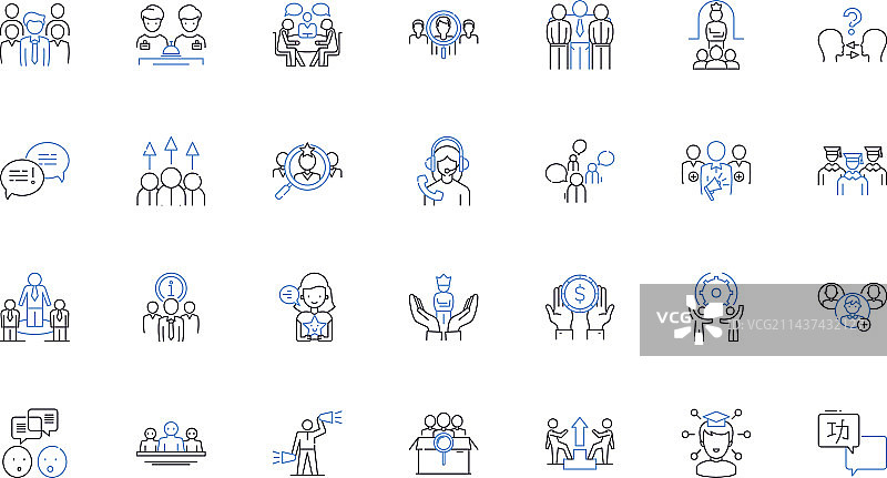 视频聊天直线图标集合通信图片素材