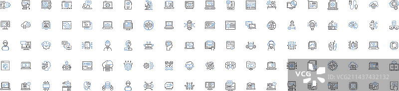 iOS移动开发线性图标合集图片素材