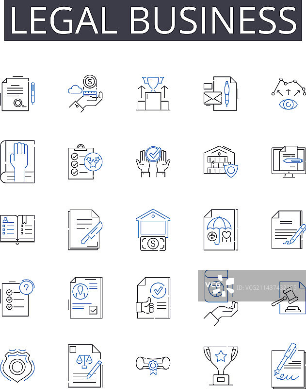 法律商业线性图标合集：金融图片素材