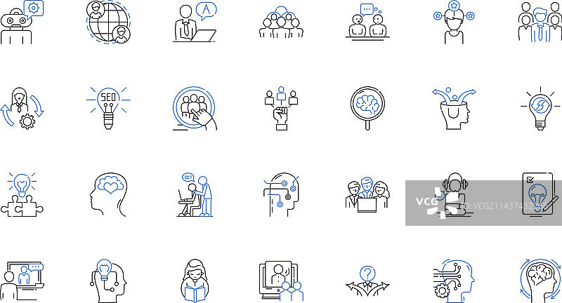 逻辑思维线性图标合集图片素材