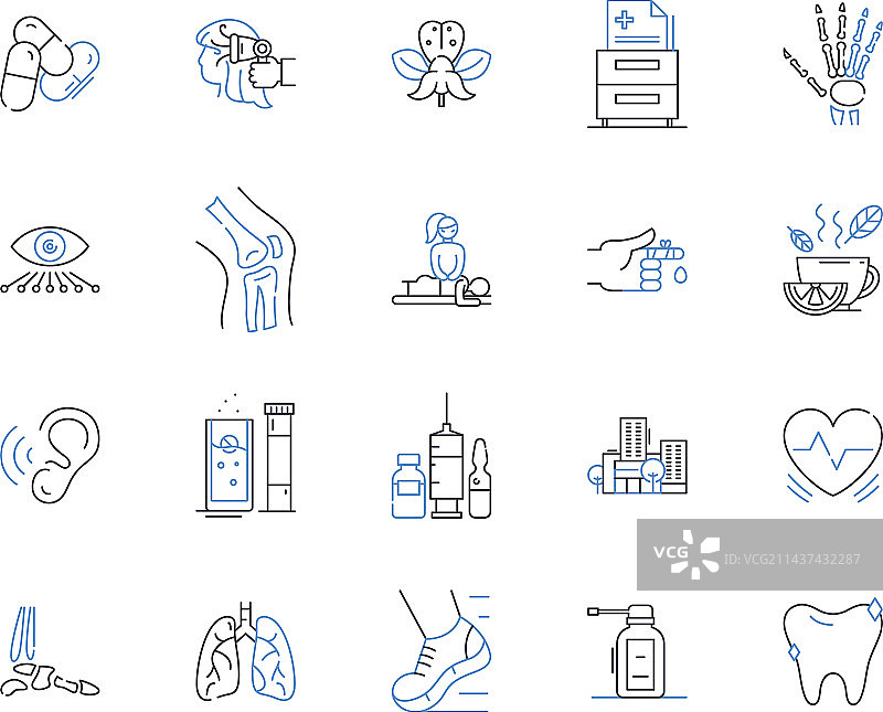 正念中心线性图标合集图片素材