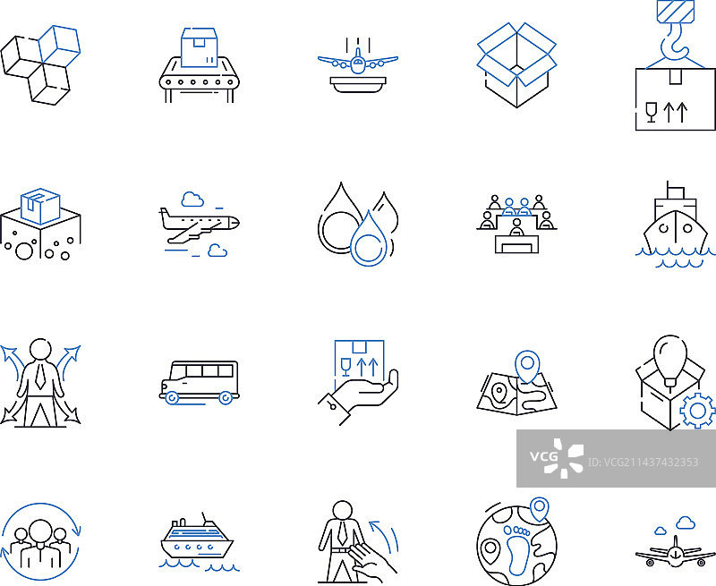 航运业线性图标合集图片素材
