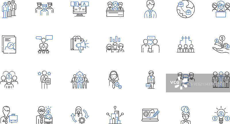 计算机科学线性图标算法合集图片素材