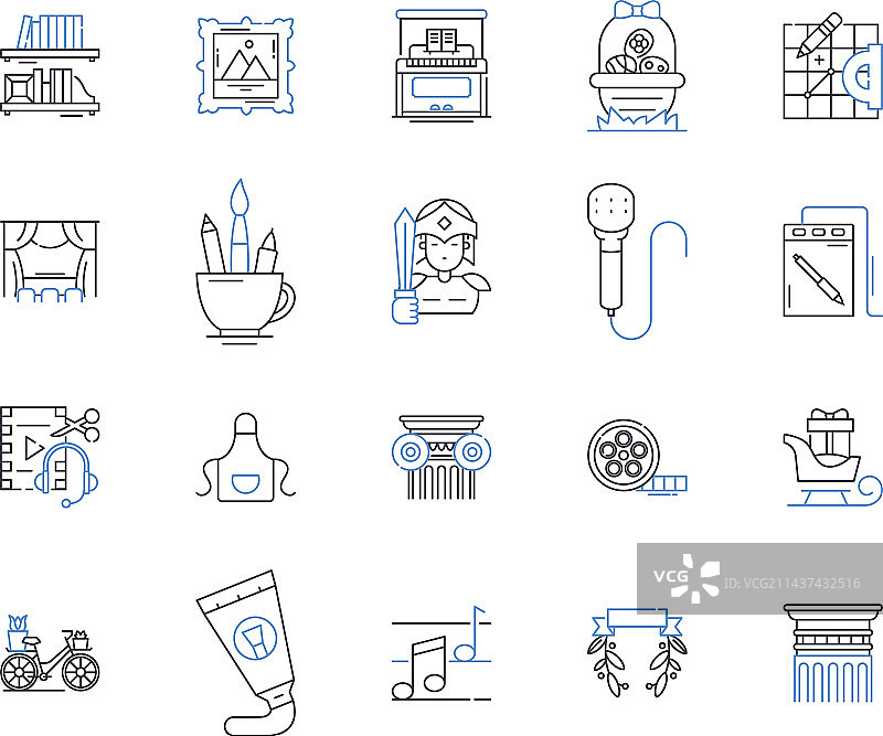 定制服装系列线性图标图片素材