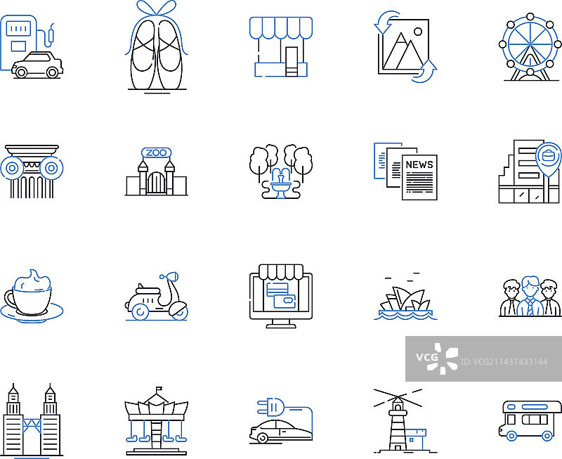 购物中心线性图标图片素材