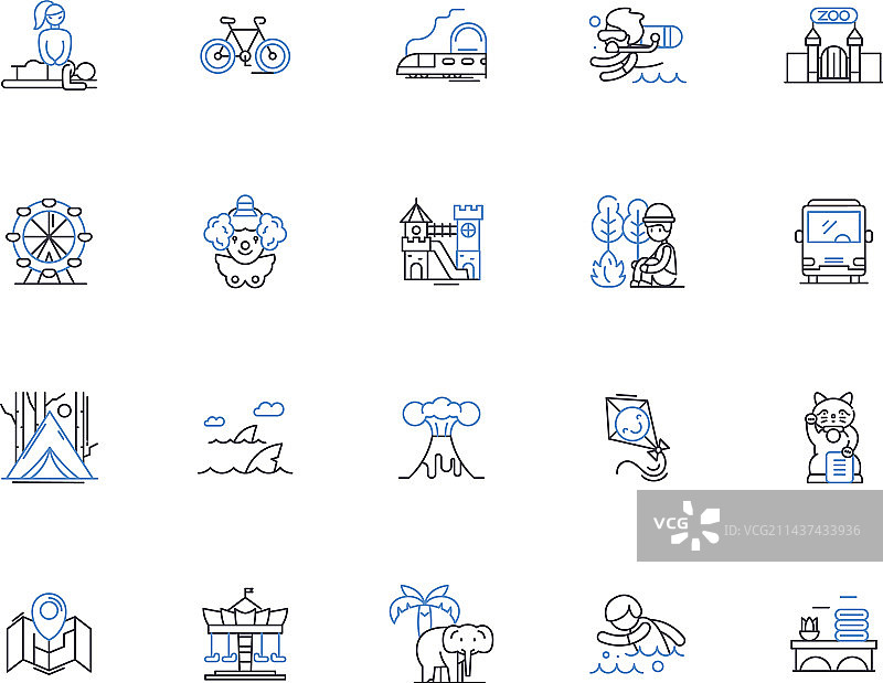 职业发展线性图标合集图片素材