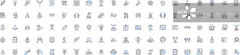 富裕人士系列线性图标图片素材