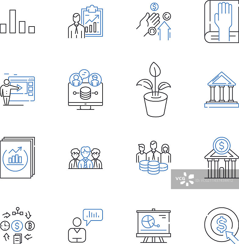 损益线条图标集收入图片素材