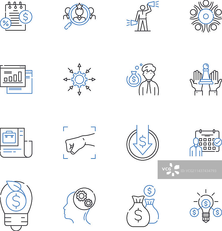 环境科学线性图标合集图片素材