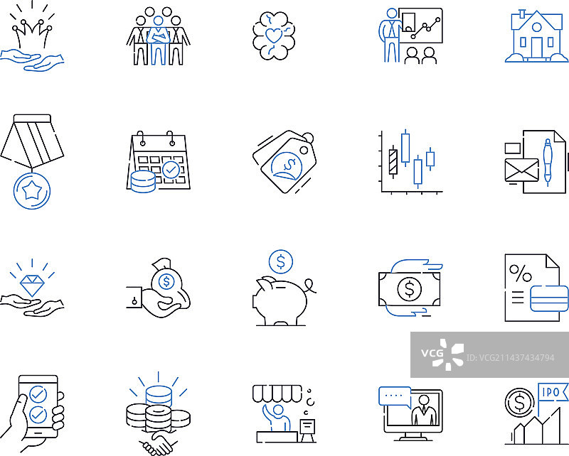 清仓促销线性图标合集图片素材