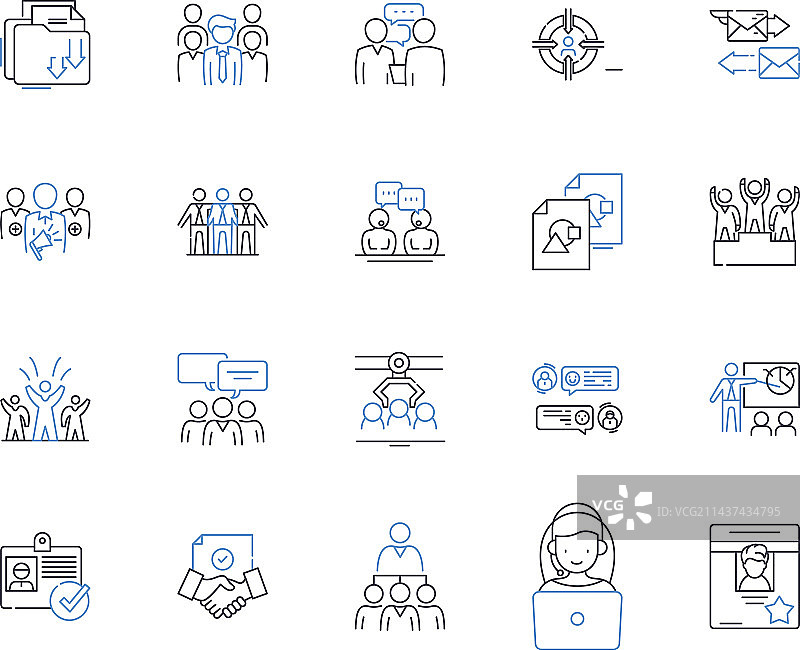 风险投资家线性图标合集图片素材