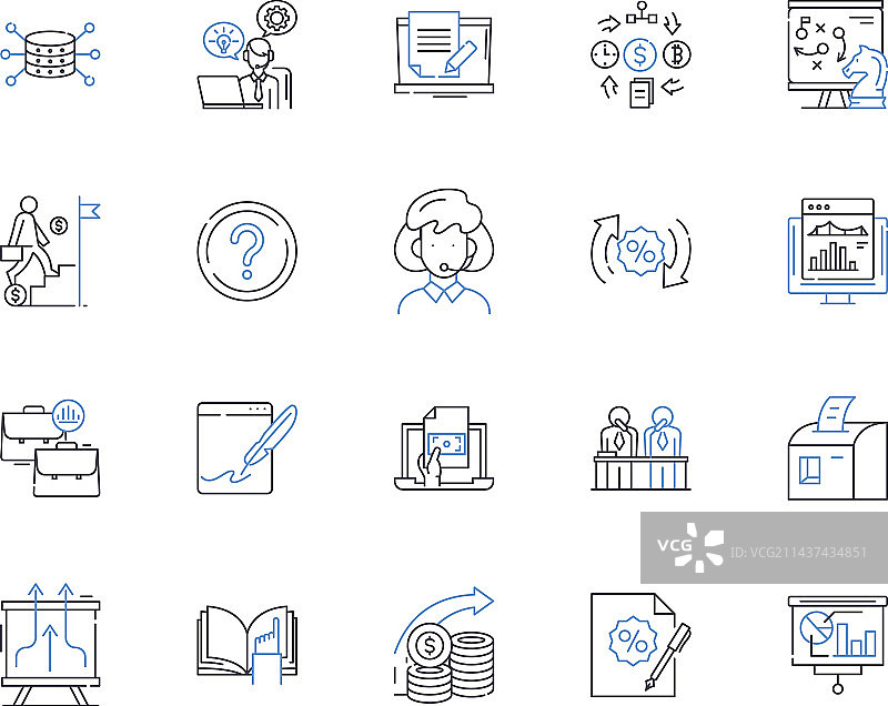 货币兑换线性图标合集图片素材