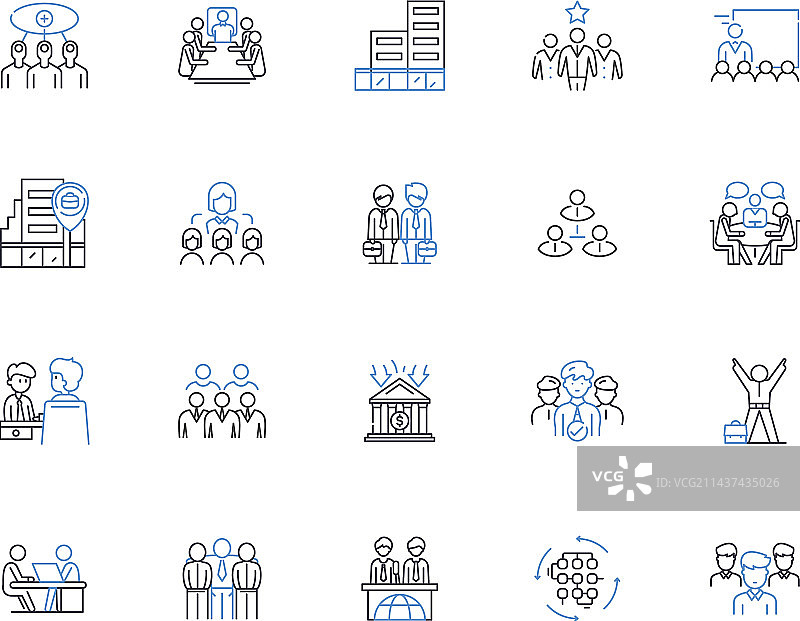 部落社群家族线性图标合集图片素材