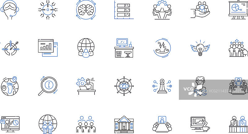 部门员工线性图标合集图片素材