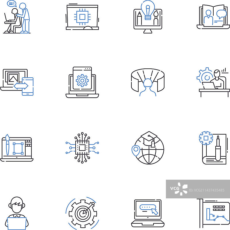 网页会场线条图标合集网站在线图片素材