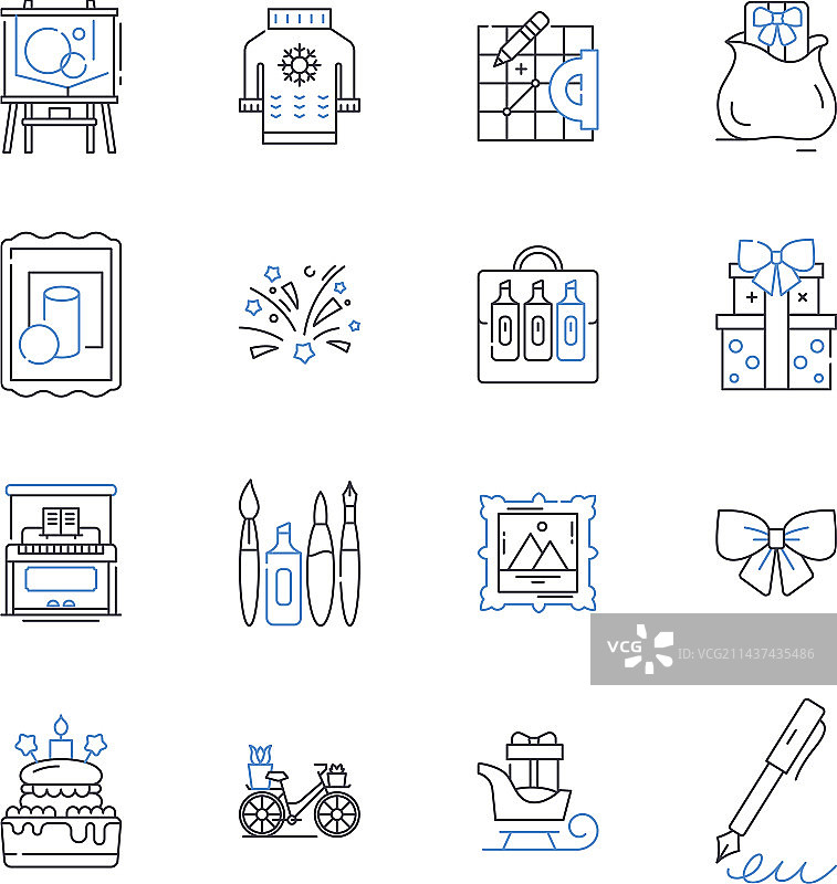 有远见的提案线性图标合集图片素材