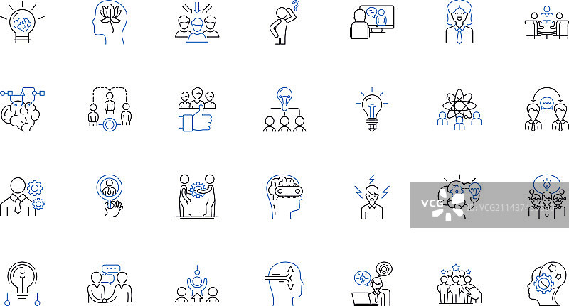 知识分子线性图标合集图片素材