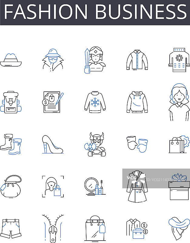 时尚商业线条图标集合图片素材