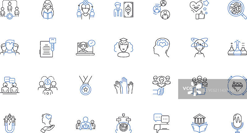 指导与金融线条图标合集图片素材