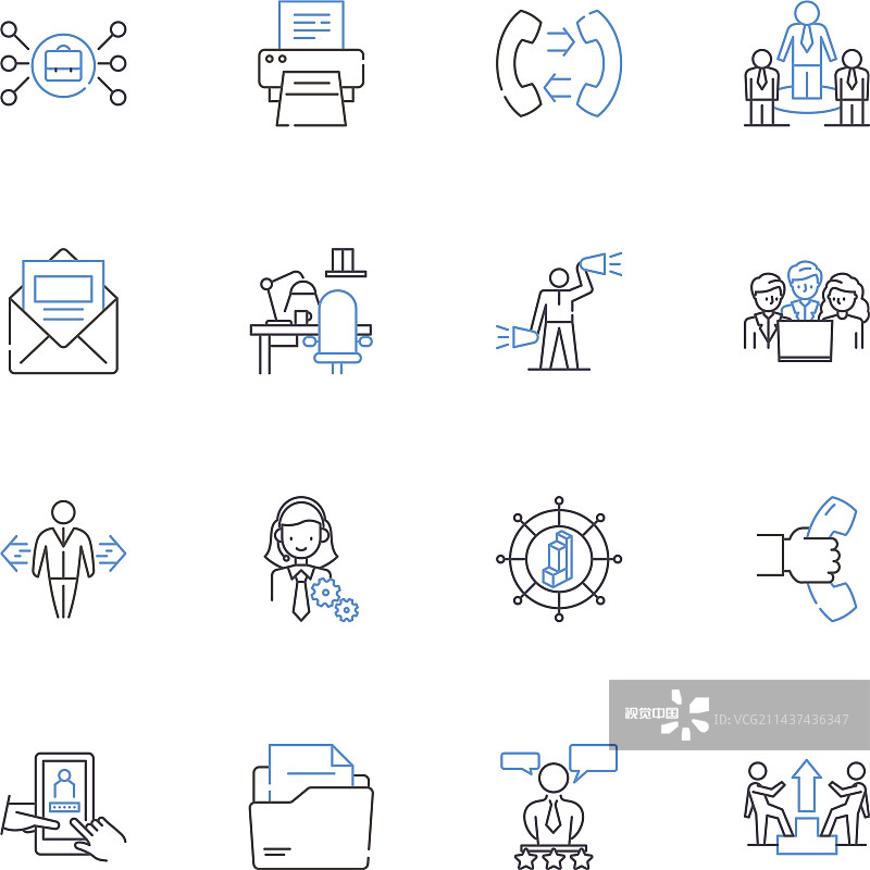 人体工程学辅助工具线性图标合集图片素材