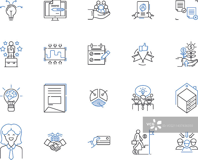 经济效益线性图标合集图片素材