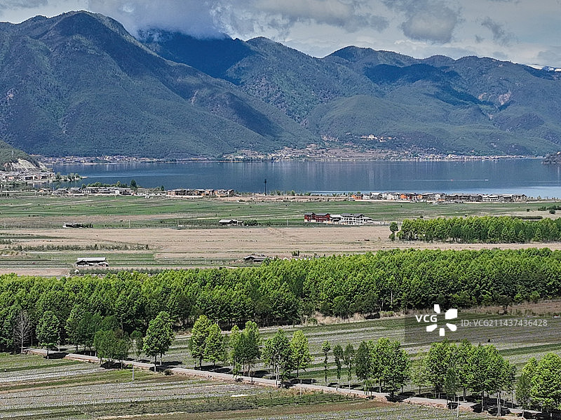 航拍四川省凉山彝族自治州盐源县风光图片素材