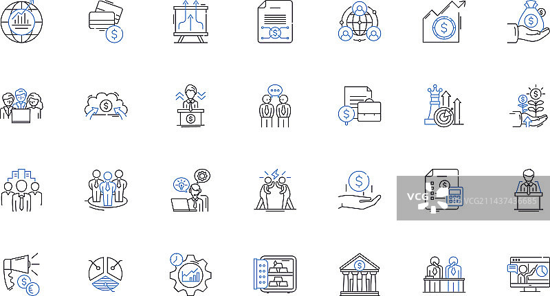 货币线条图标合集：外汇兑换图片素材