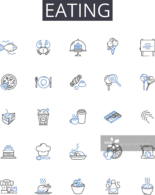 饮食系列线性图标：饮用与宴请图片素材