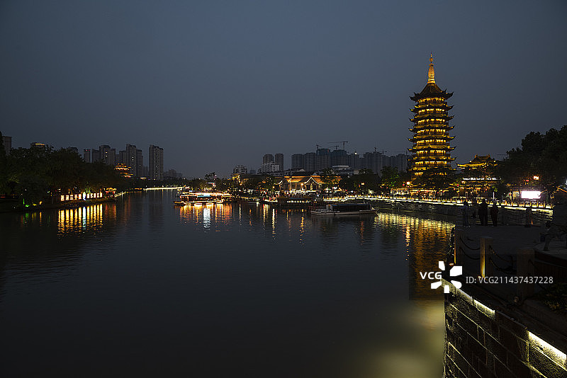 江苏淮安里运河文化长廊~夜景图片素材