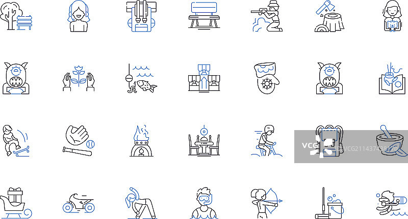 剧烈运动的线条图标集合图片素材