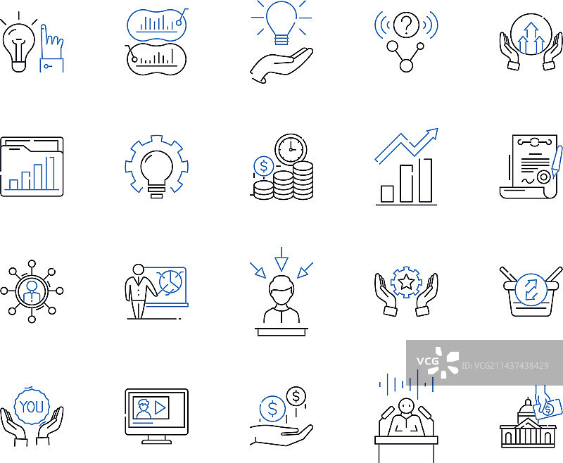 物流管理线条图标合集图片素材