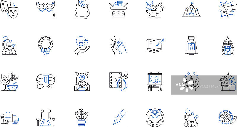 表达放松的线条图标系列图片素材