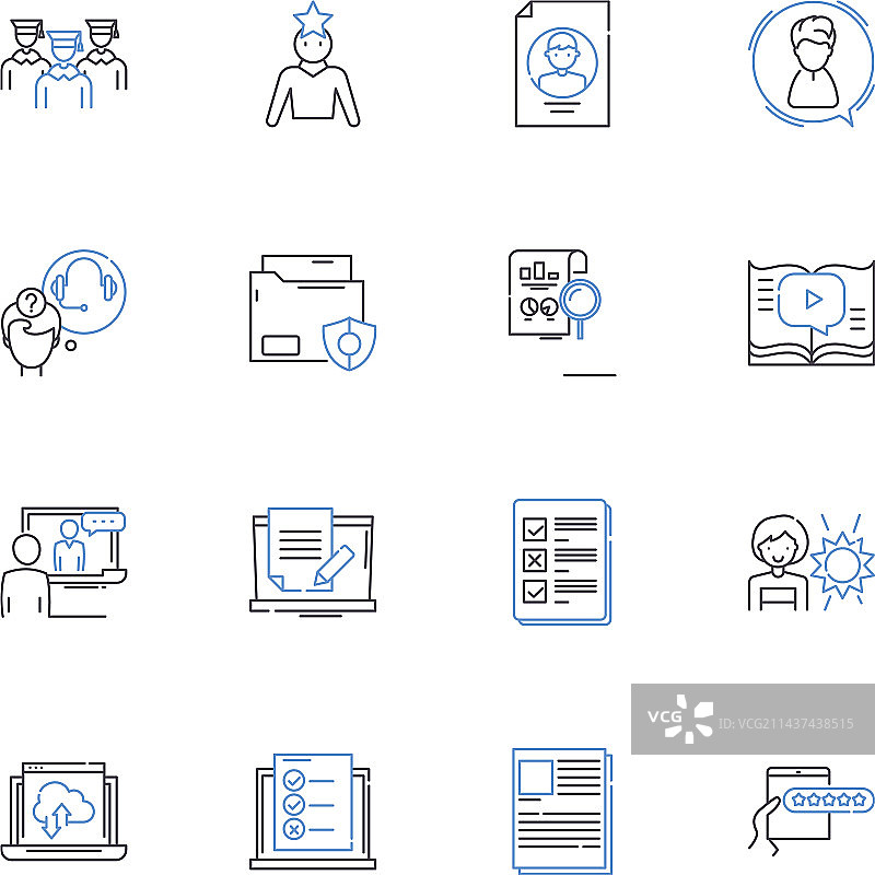 新闻稿线性图标合集图片素材