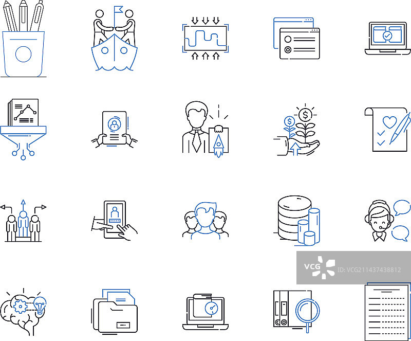 现金流线性图标集合流动性利润图片素材