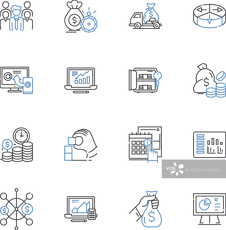 储蓄咨询线条图标合集图片素材