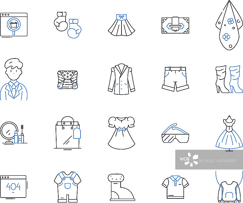 礼品店线性图标纪念品合集图片素材