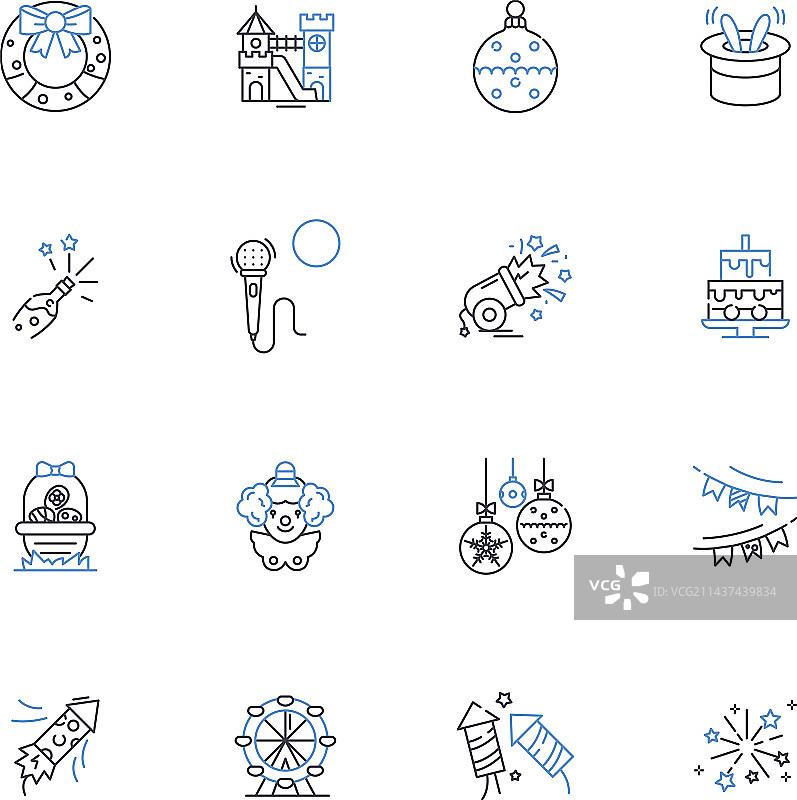 偶像崇拜线性图标合集图片素材