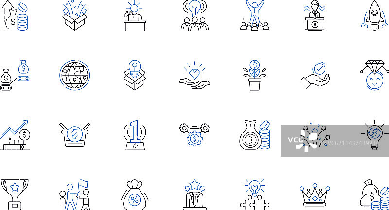 专业成就线性图标合集图片素材