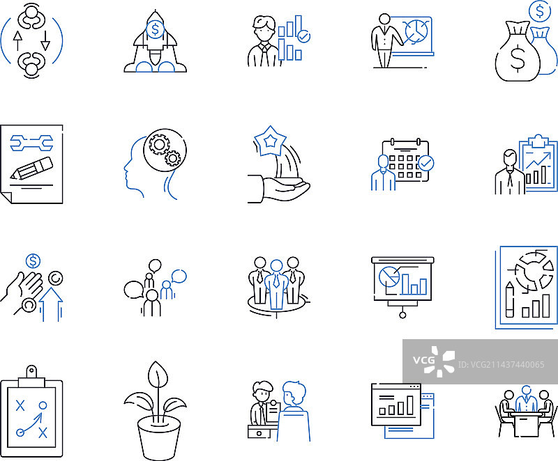 政治学线条图标合集图片素材