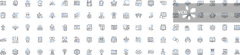 广告概念线性图标合集图片素材