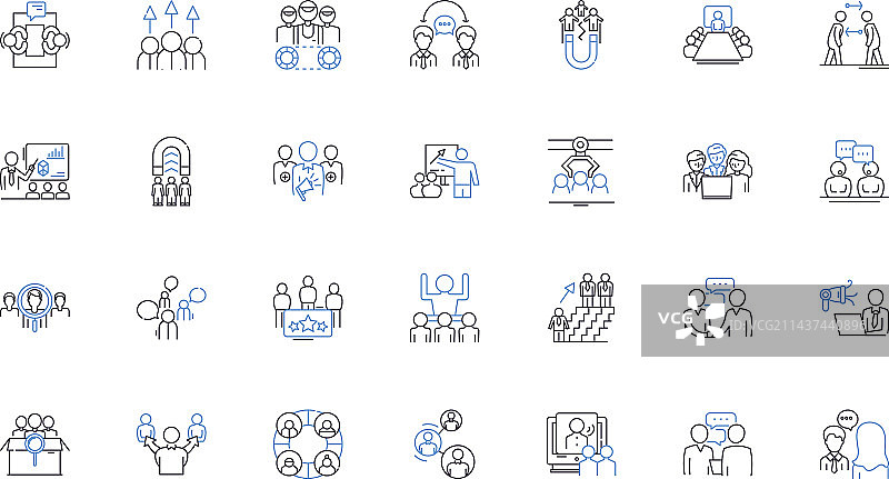 交易聊天线条图标合集图片素材