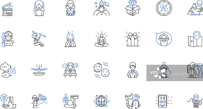 美食探索线性图标合集图片素材