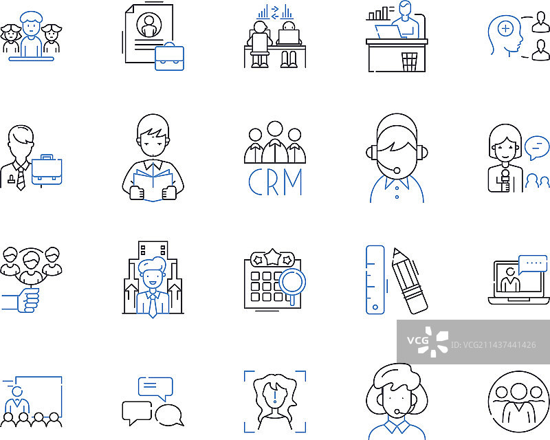 敏捷工作方法线性图标合集图片素材