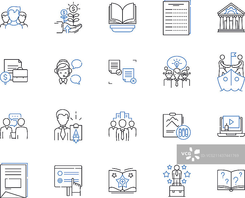 组织模式线条图标集合图片素材