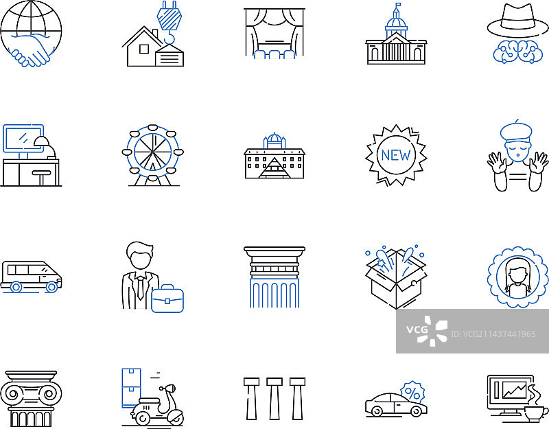 人行道购物线性图标图片素材